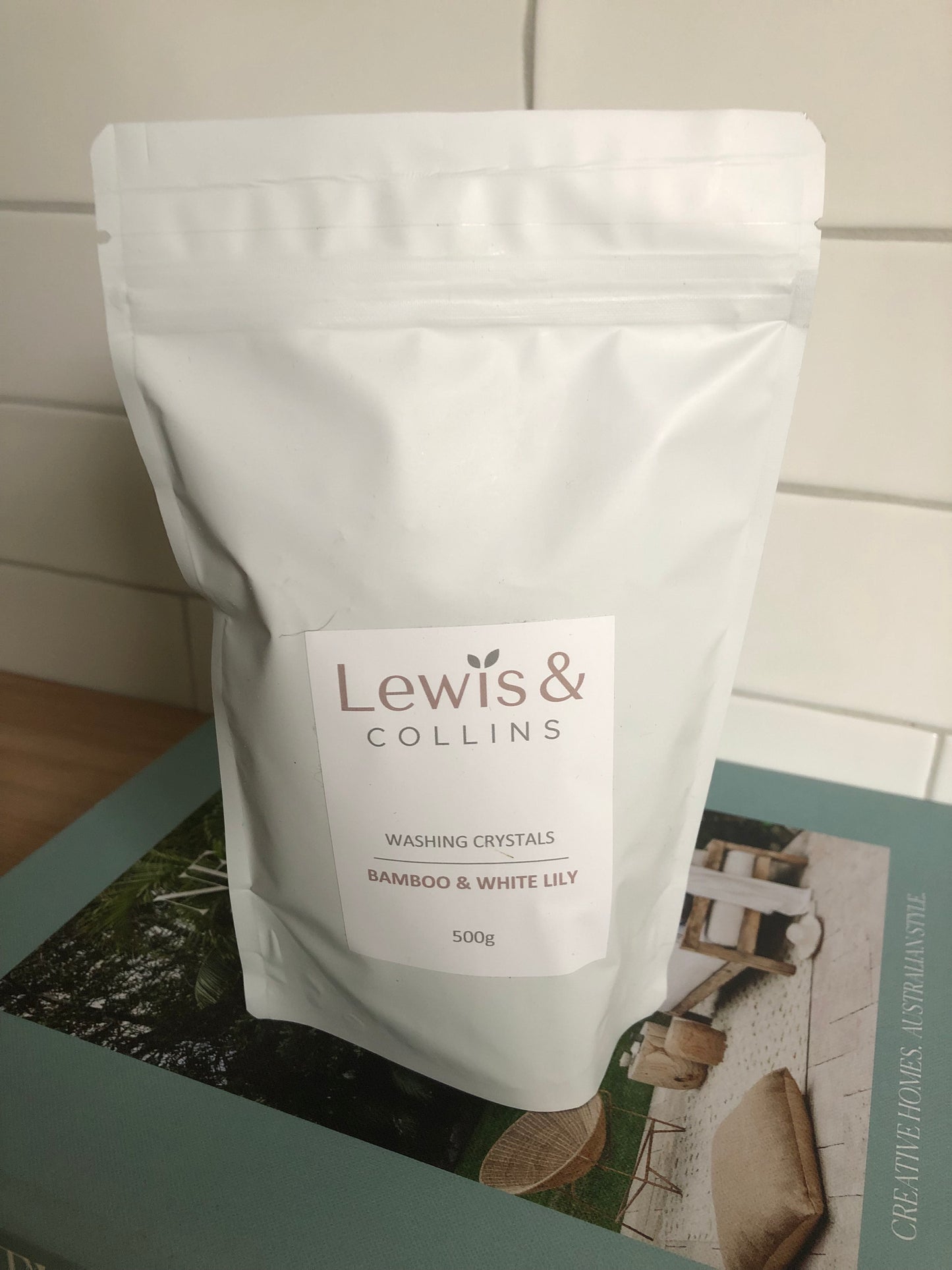 Bamboo & White Lily Washing Crystals – 500g Recyclable Pouch
