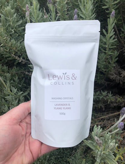 Lavender & Ylang Ylang Washing Crystals – 500g Recyclable Pouch